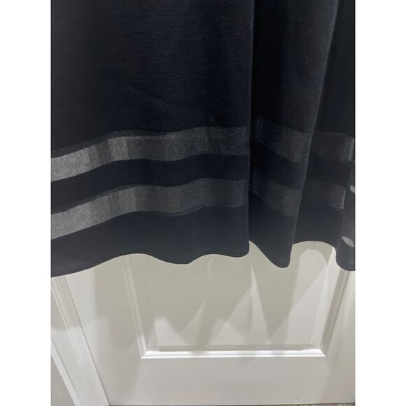 St. John Black Sleeveless Sheer Panel Midi Dress Sz 10 - Picture 4 of 9